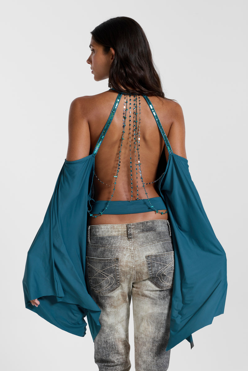 Alula Embellished Backless Top
