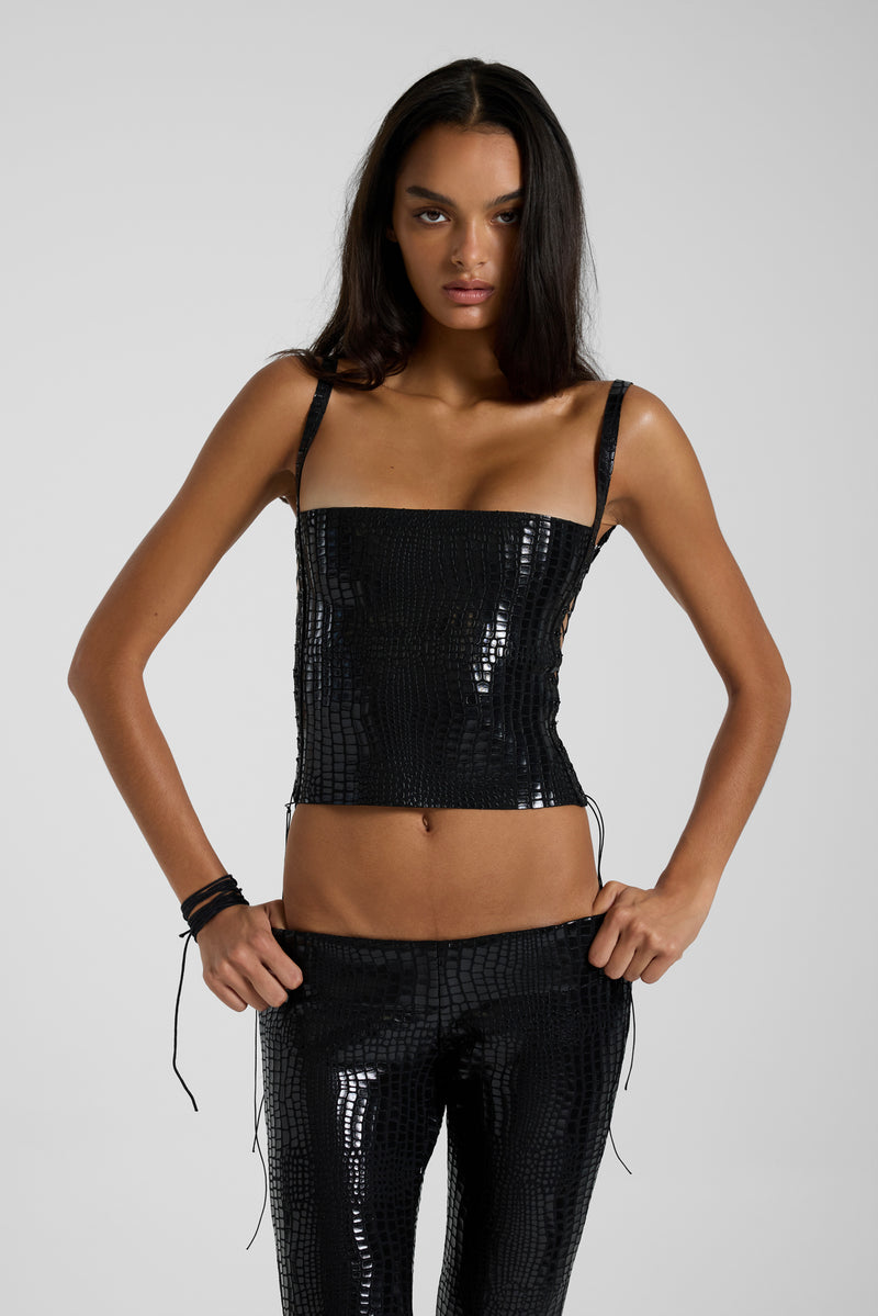 Idol Croc Bandage Corset Top