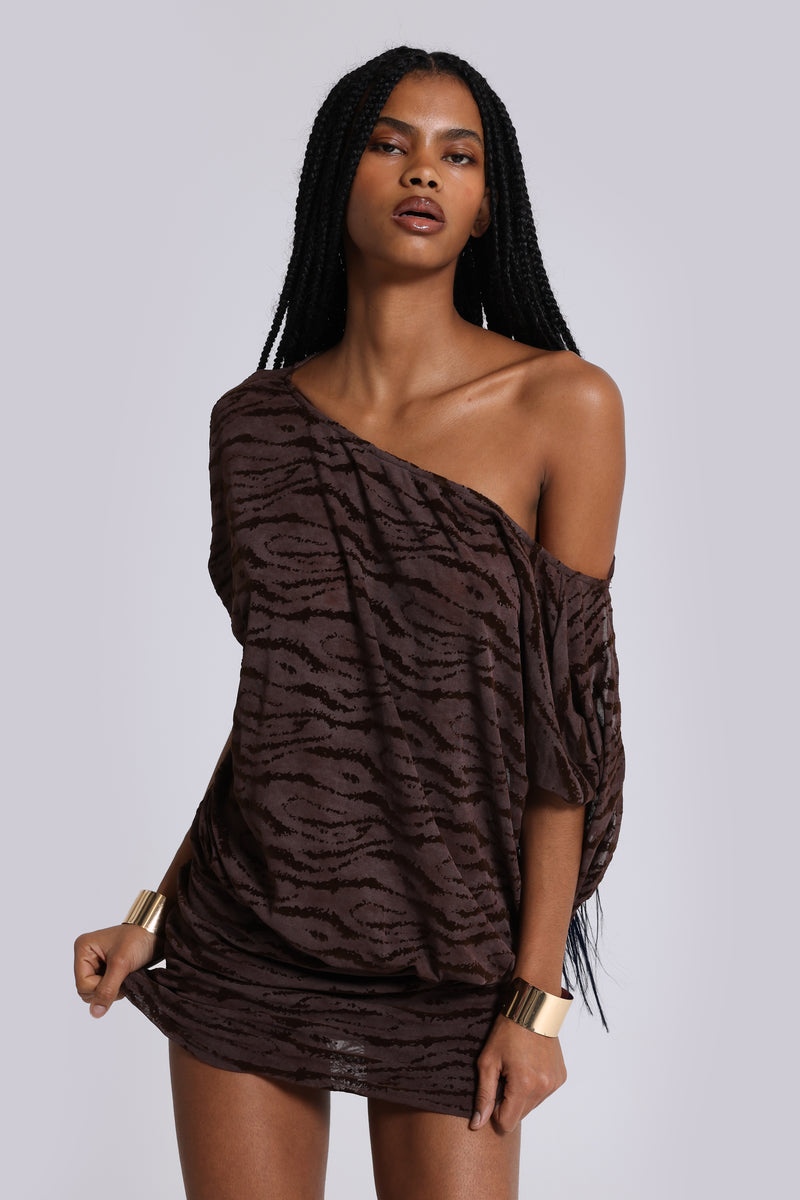 Ophidian Devore Backless Mini Dress in Zebra | Jaded London | Clothing
