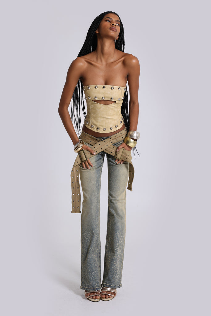 jeded london ストラップスラックス　w28 Shop Strap Up Stonewash Jeans | Jaded London | Clothing
