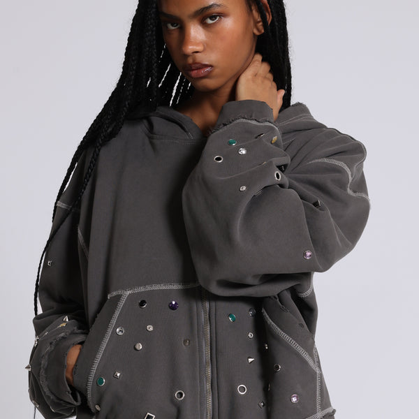 Trixa Jewel Studded Hoodie | Jaded London | Clothing