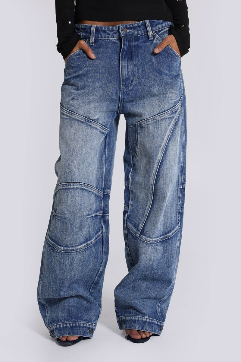 Zae Panelled Low Rise Baggy Jeans | Jaded London