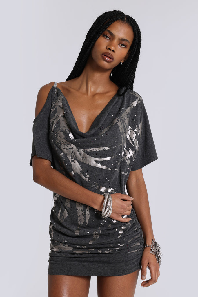 Sky Asymmetric Mini Dress