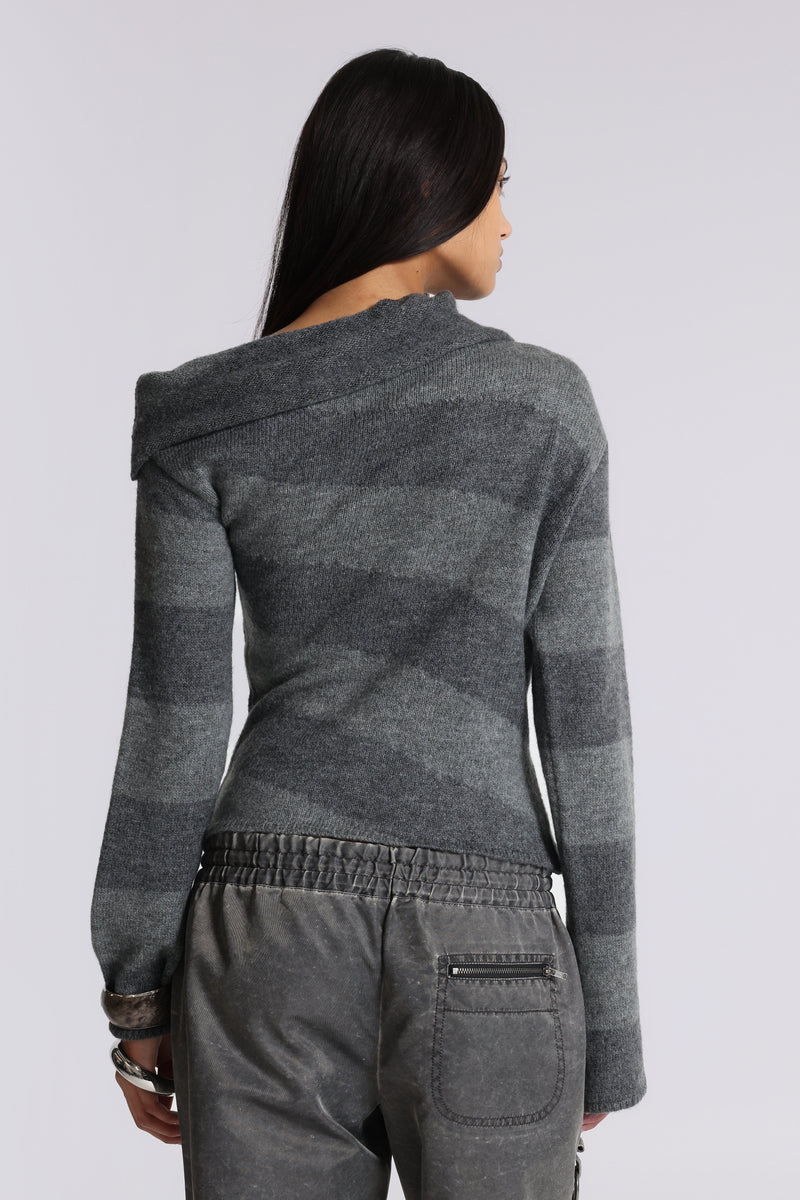 Clasp Asymmetric Stripe Knit | Jaded London | Clothing