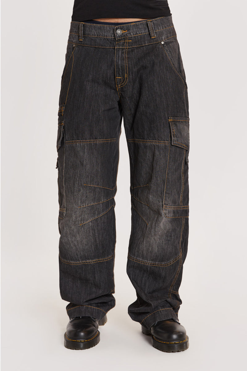 Black Millennium Cargo Jeans