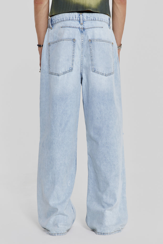 Bleached Blue Colossus Flare Jeans