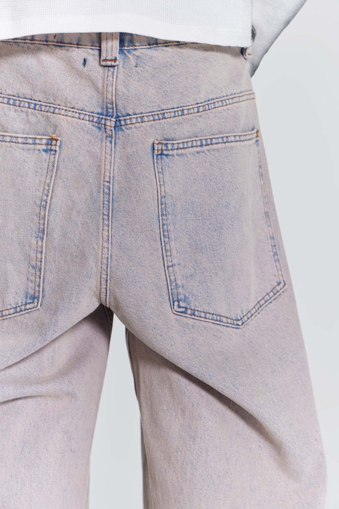 Pink Acid Wash Colossus Baggy Jeans | Jaded London
