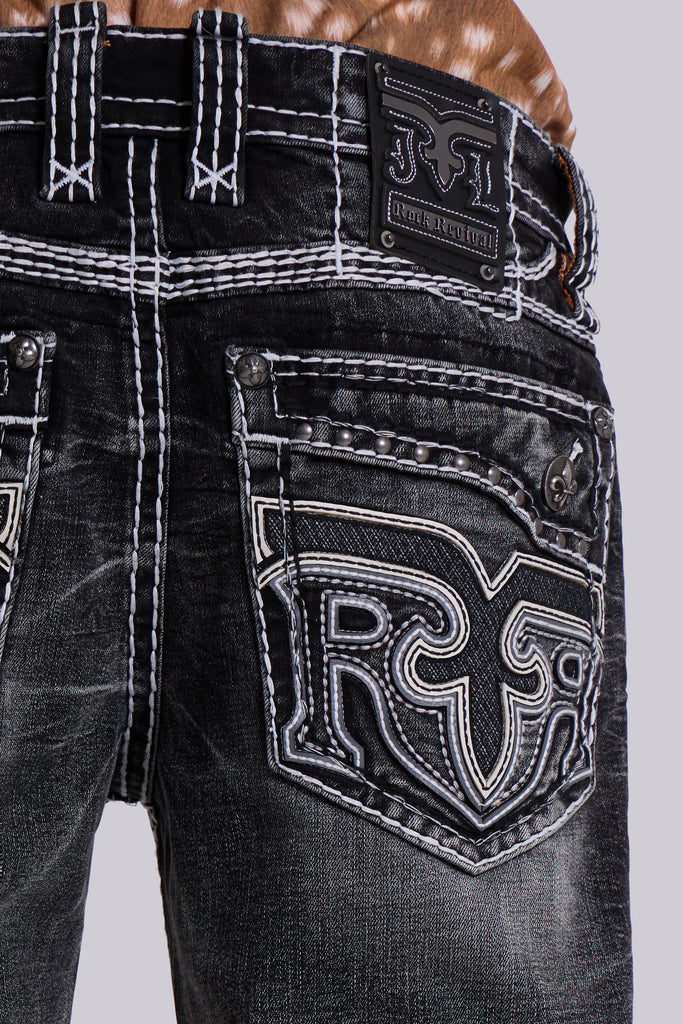 Shop Rock Revival Washed Black Gwen Bootcut Jeans | Jaded London | Clothing