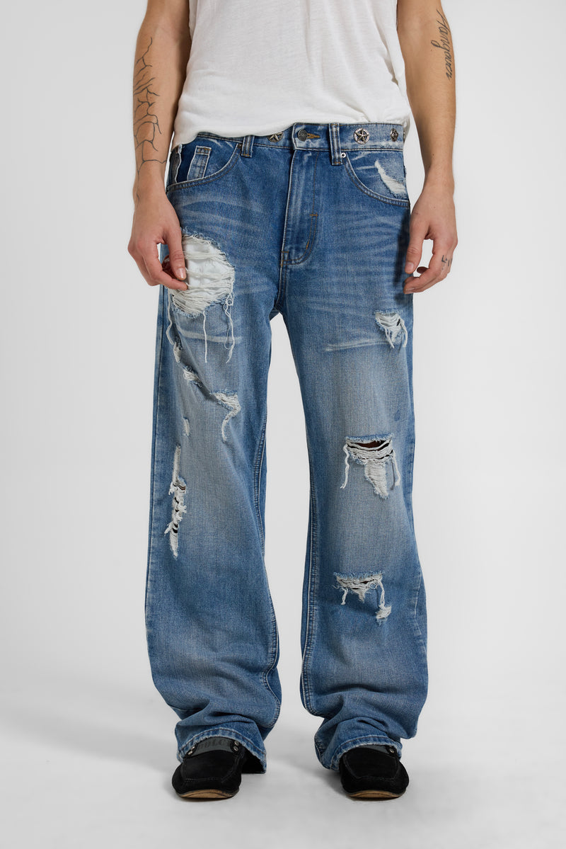 Metal Stud Waistband Muse Jean