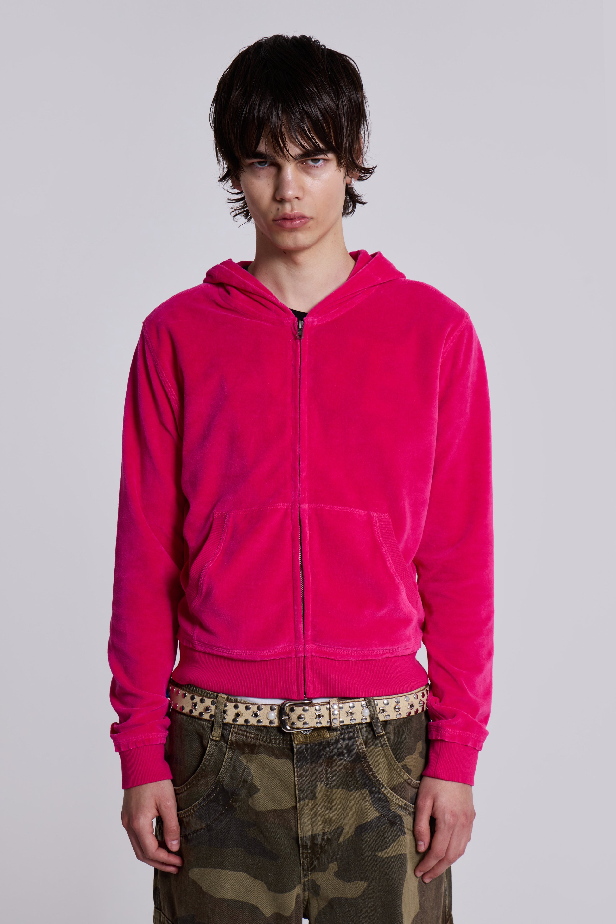 Low Life Hot Pink Velour Hoodie