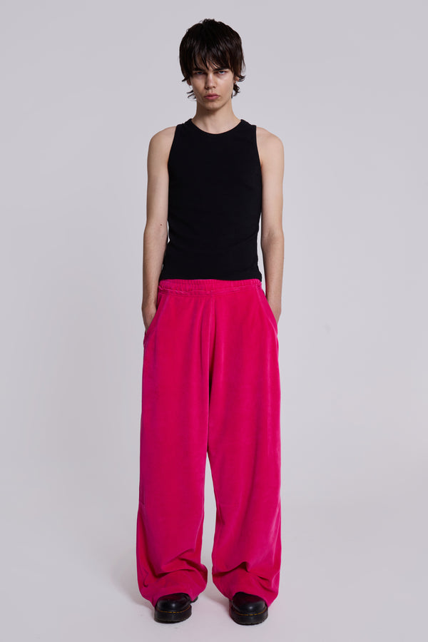Hot Pink Velour Monster Joggers