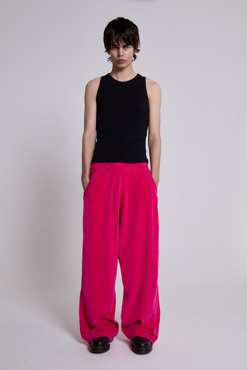 Hot Pink Velour Monster Joggers