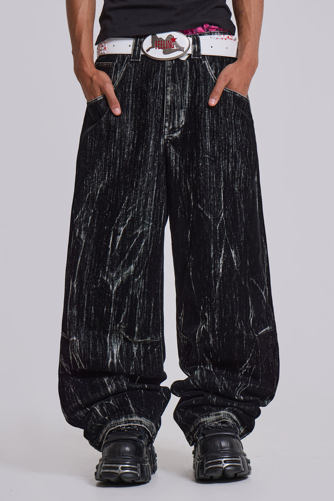 Black Flock Colossus Jeans