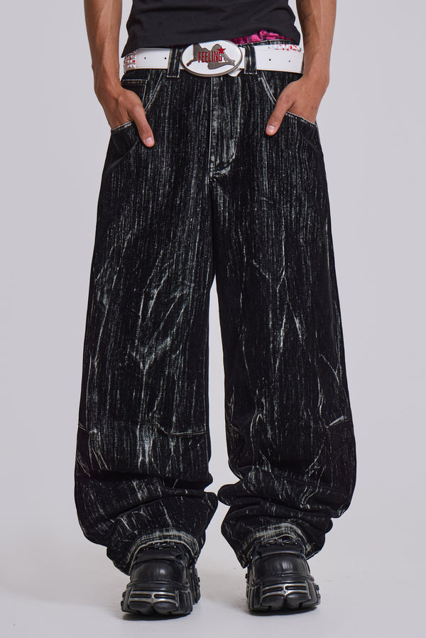 Black Flock Colossus Jeans