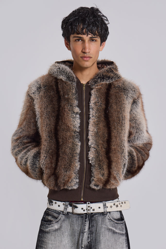 Bear Faux Fur Hooded Jacket Jaded London Clothing