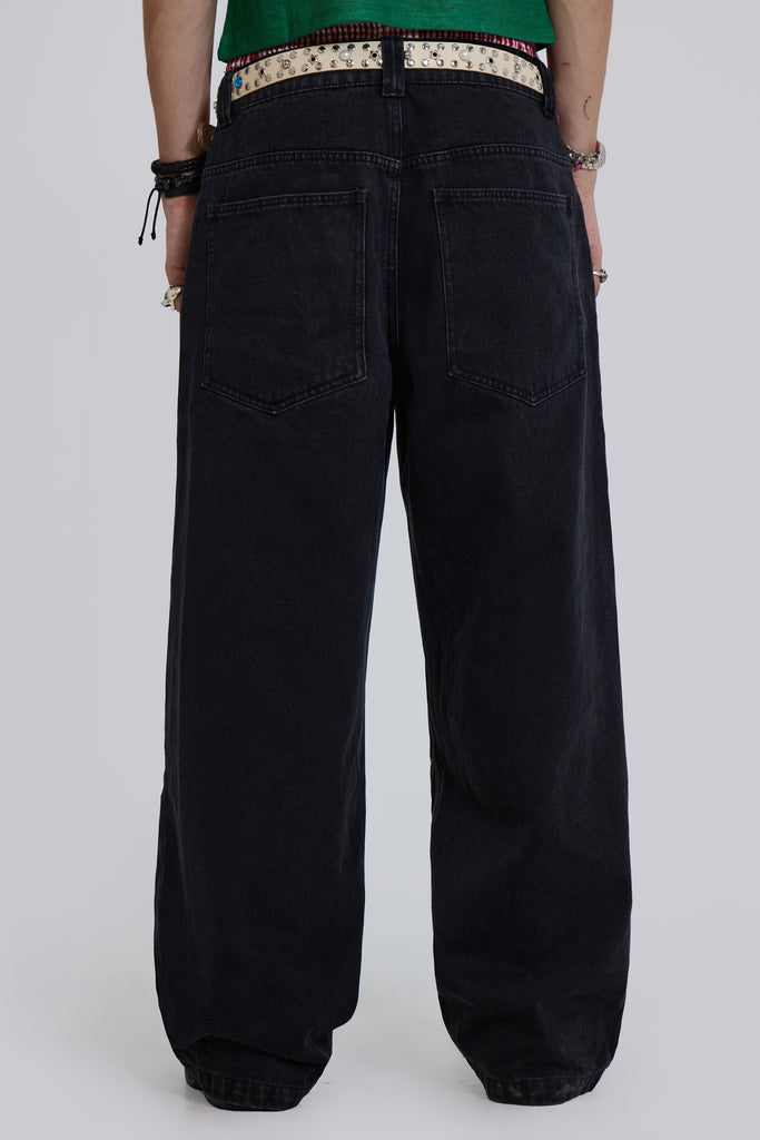 Solid Black Low Rise Colossus Jeans