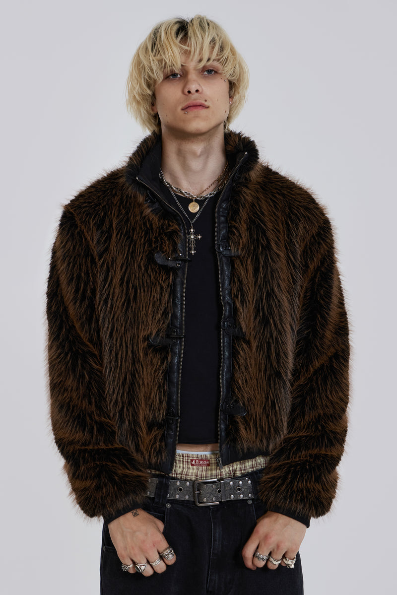 Brown Mendoza Faux Fur Jacket