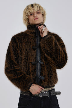Brown Mendoza Faux Fur Jacket - L / Brown