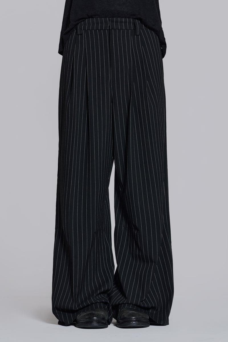 Black Pinstripe Goliath Suit Pants
