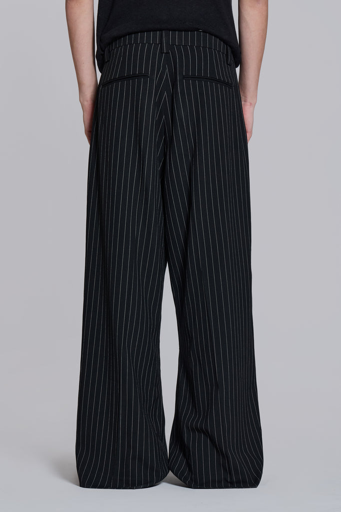 Black Pinstripe Goliath Suit Pants