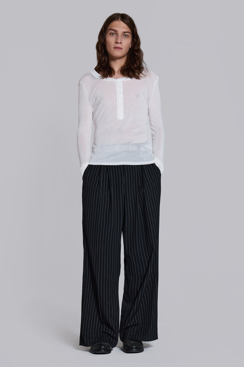 Black Pinstripe Goliath Suit Pants