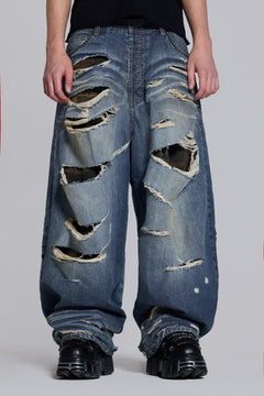 Hidden Camo Ripped XL Colossus Jeans - W38 / Blue