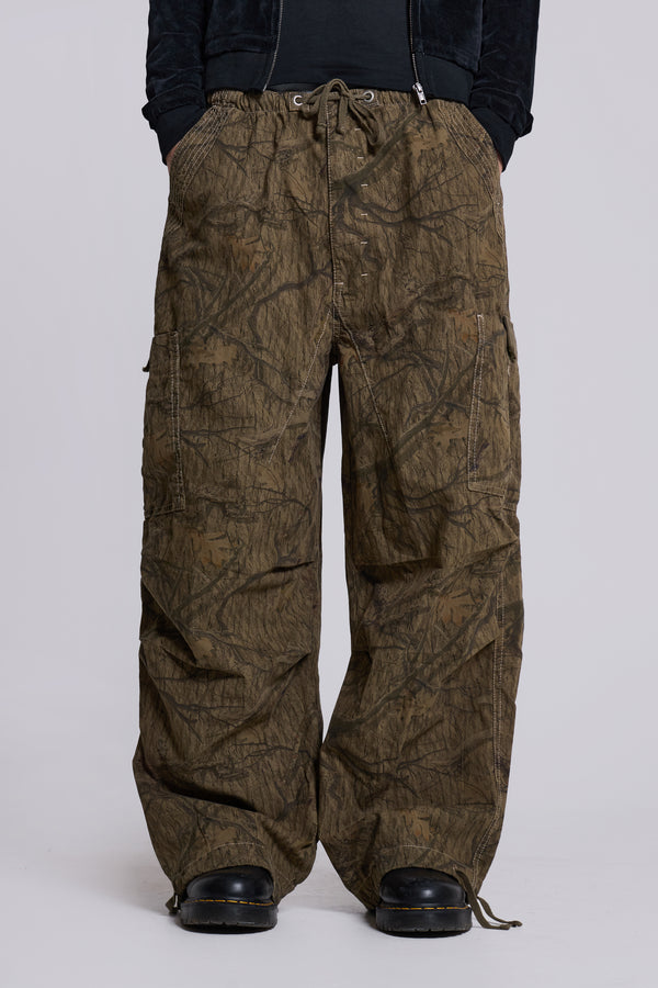 Wide Fit Parachute Cargo Trousers