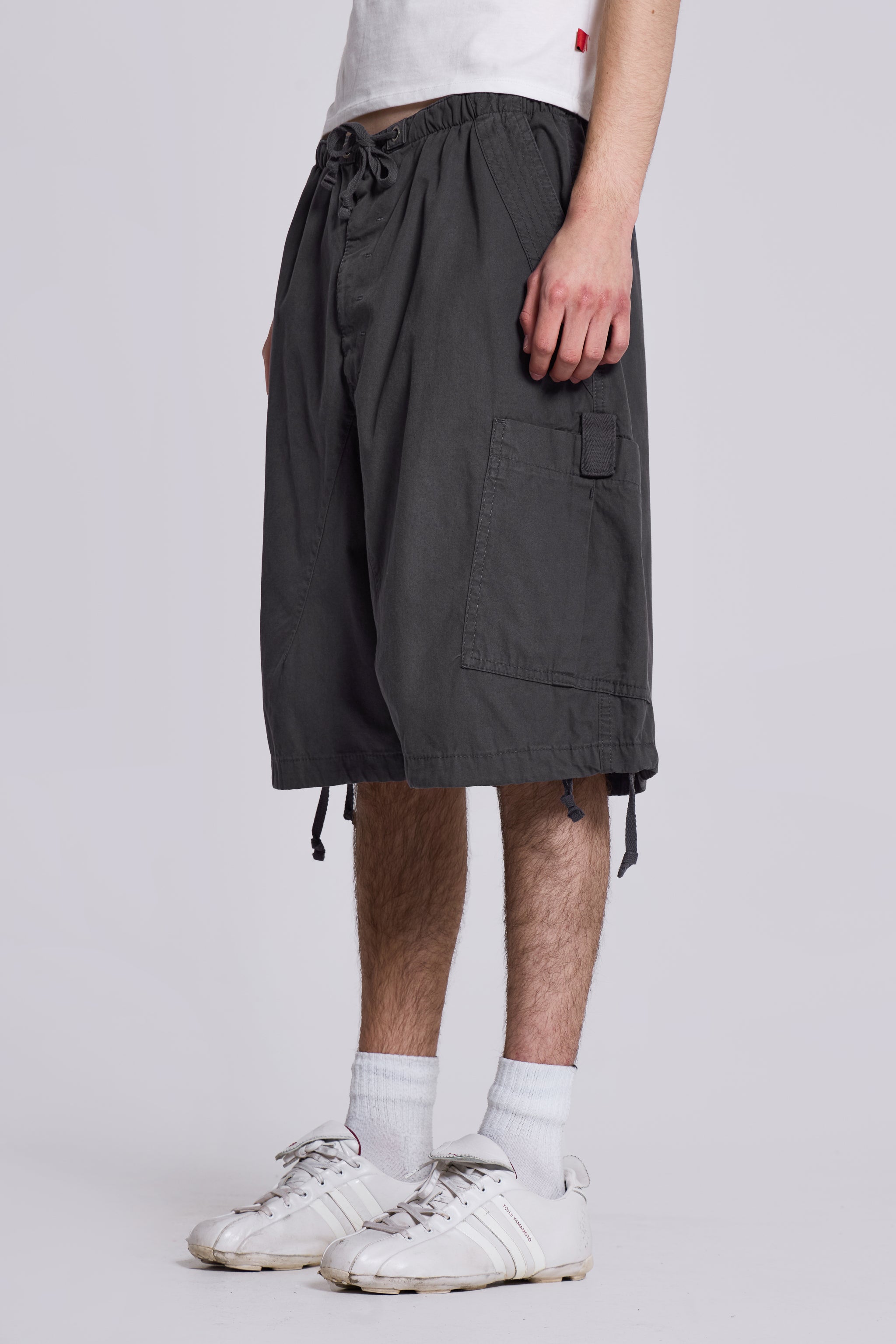 Vintage Grey Parachute Cargo Shorts