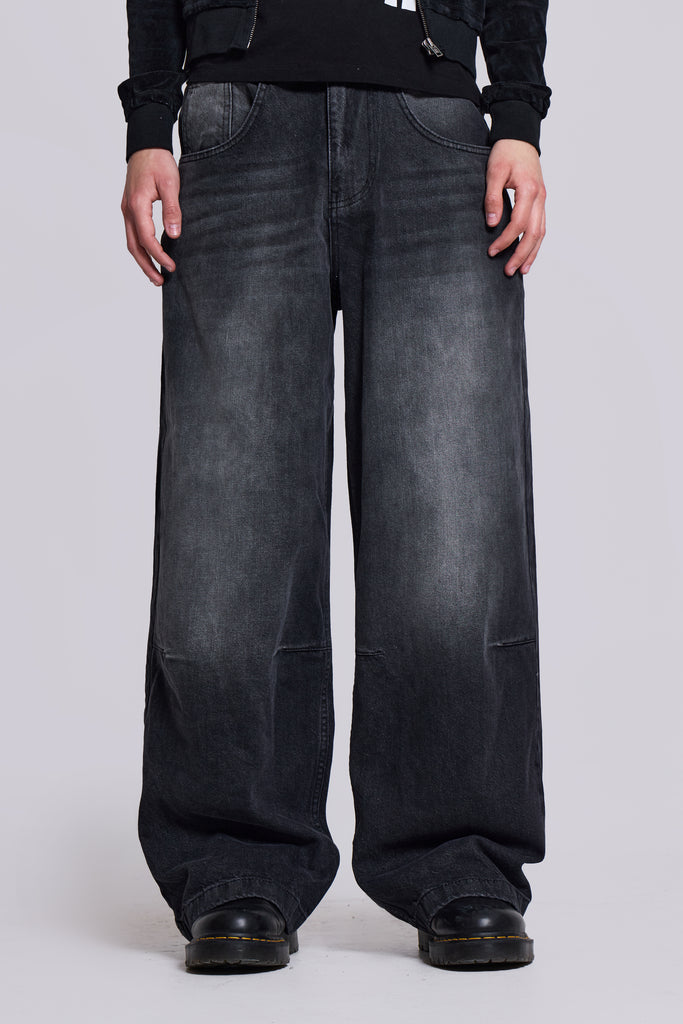 Baggy Washed Black Black - Organic Baggy Fit Jeans for Men