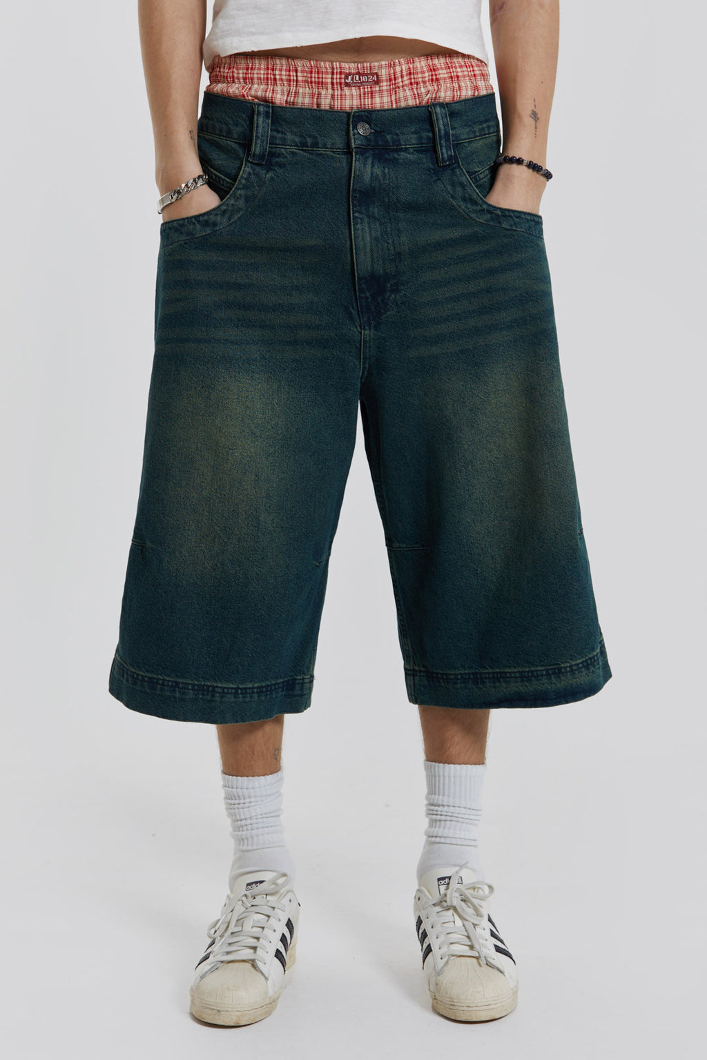 Sandblast Denim Jorts | Jaded London