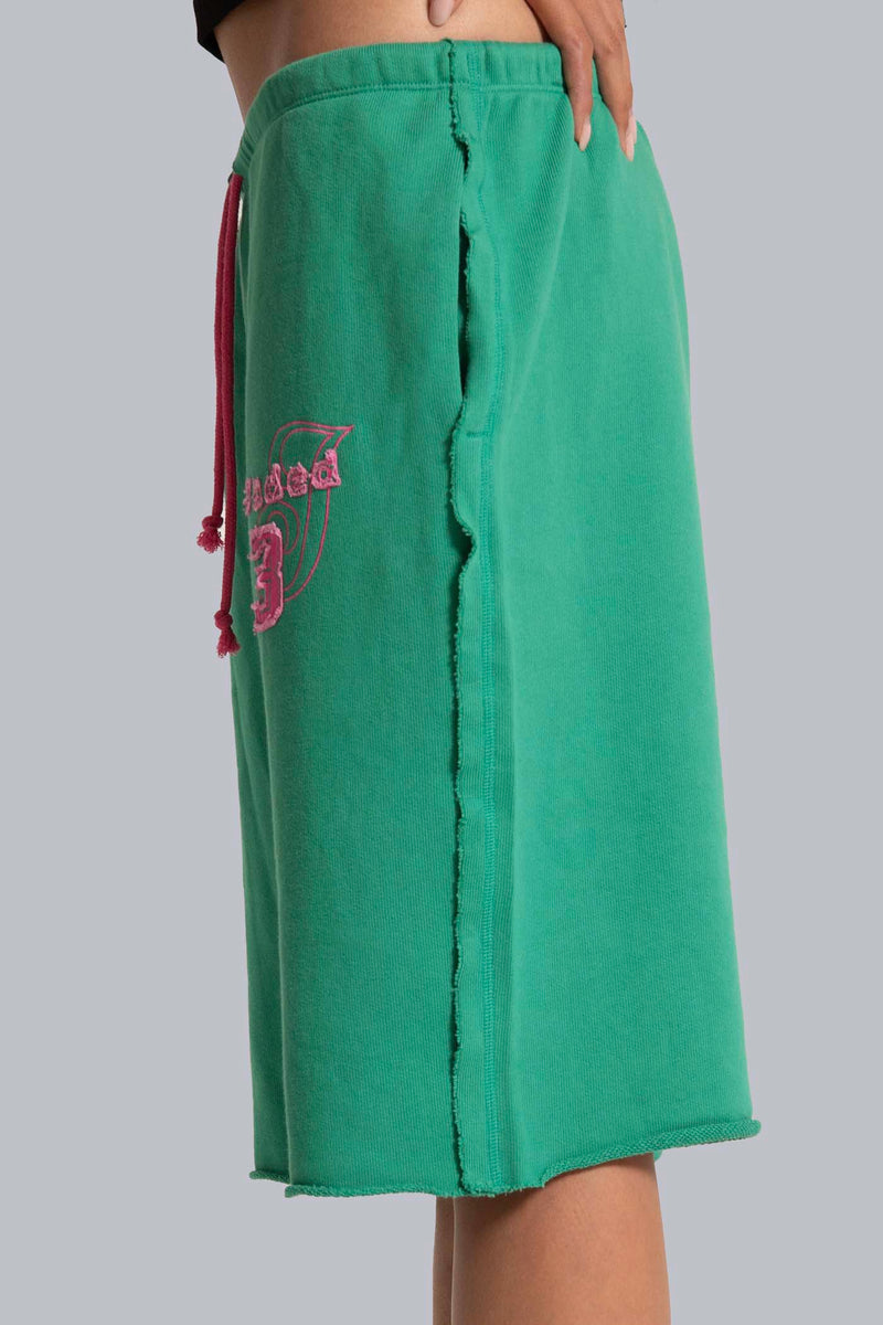 Cleo Slouchy Jogger Shorts in Green