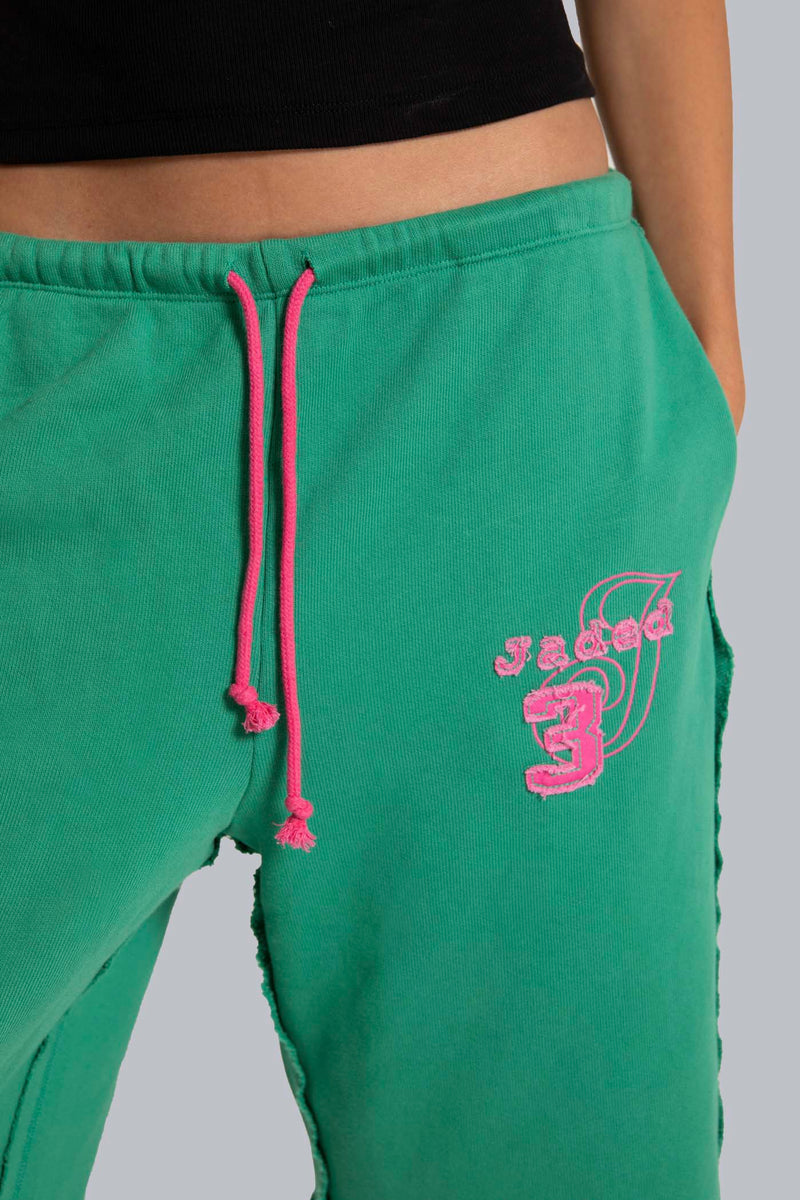 Cleo Slouchy Jogger Shorts in Green
