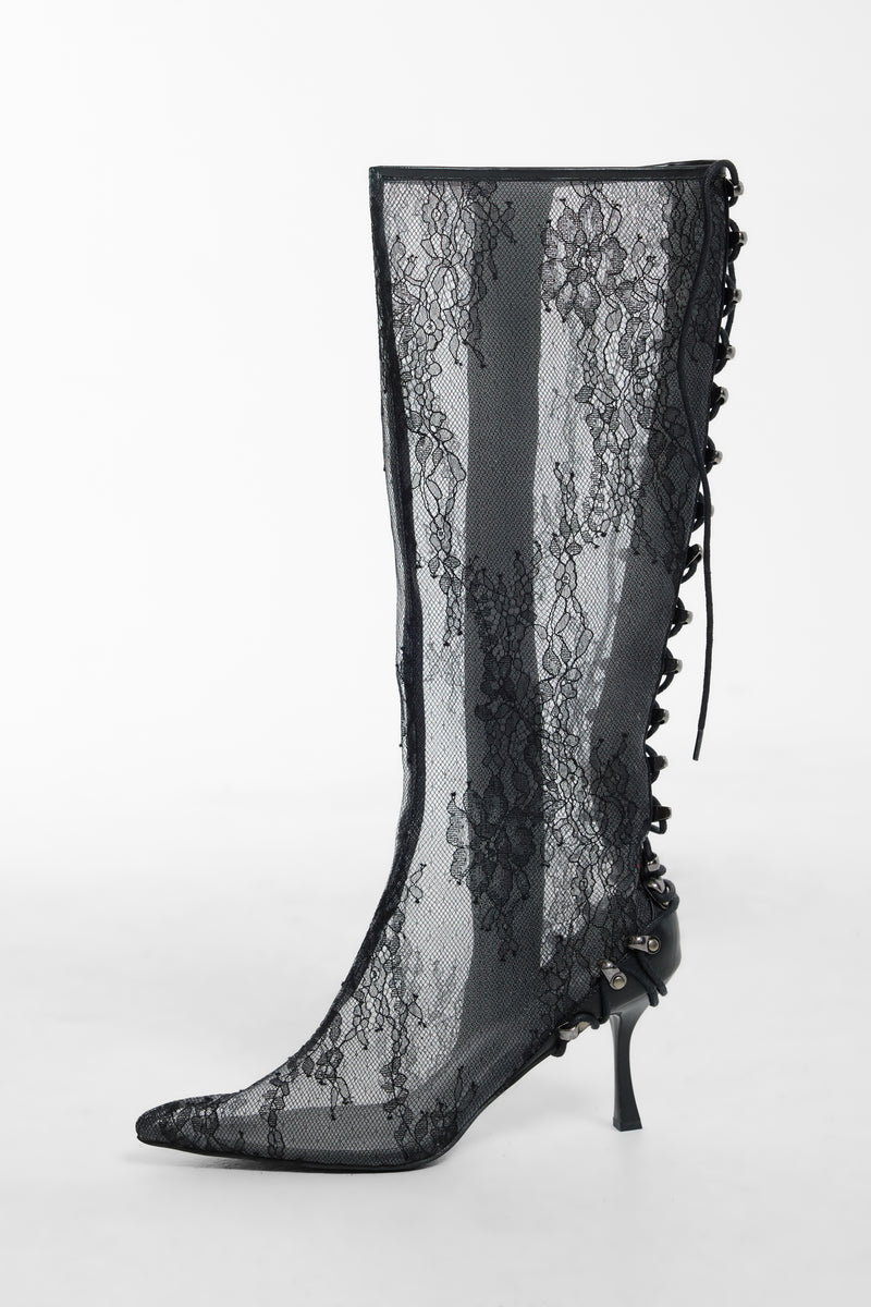 Coralie Lace Knee-high Boots