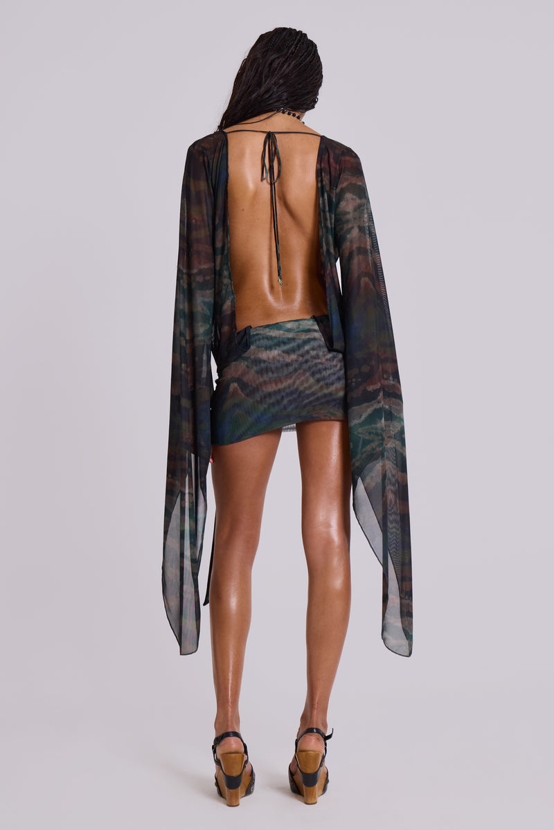 jaded london aria mesh dress Aria Mesh Plunge Mini Dress in Labyrinth | Jaded London