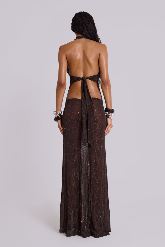 Moara Knit Plunge Maxi Dress