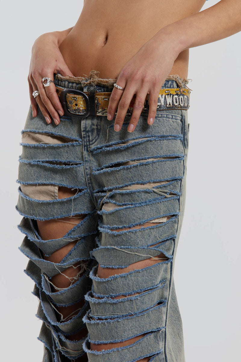 Underground Extreme Ripped Low Rise Jeans