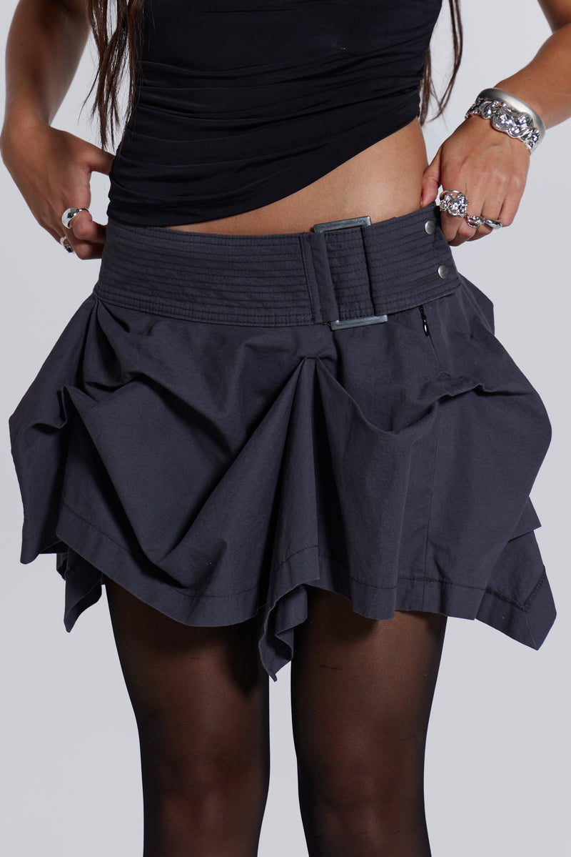 Nyla Asymmetric Tucked Mini Skirt