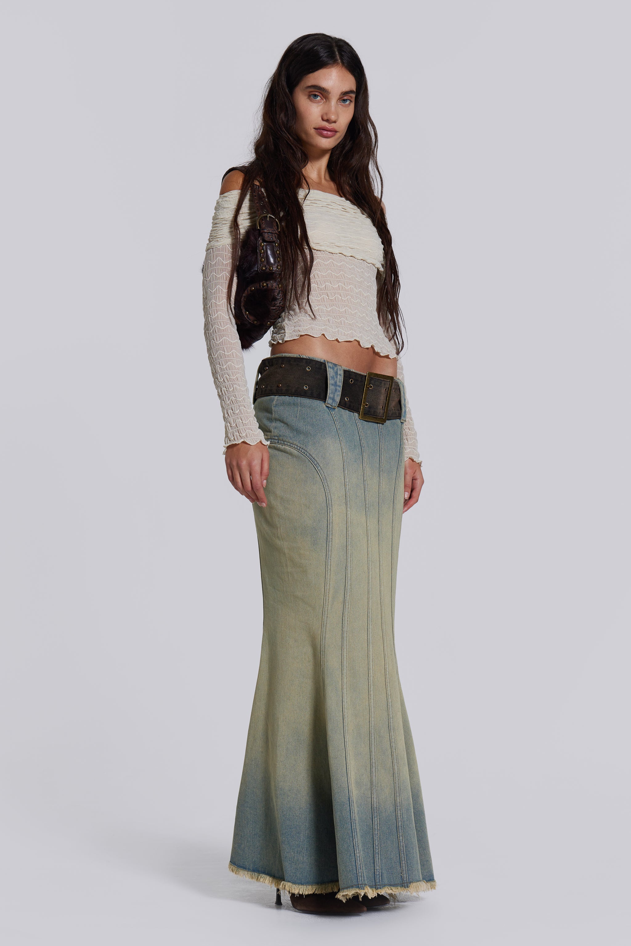 Chelsea Denim Maxi Skirt