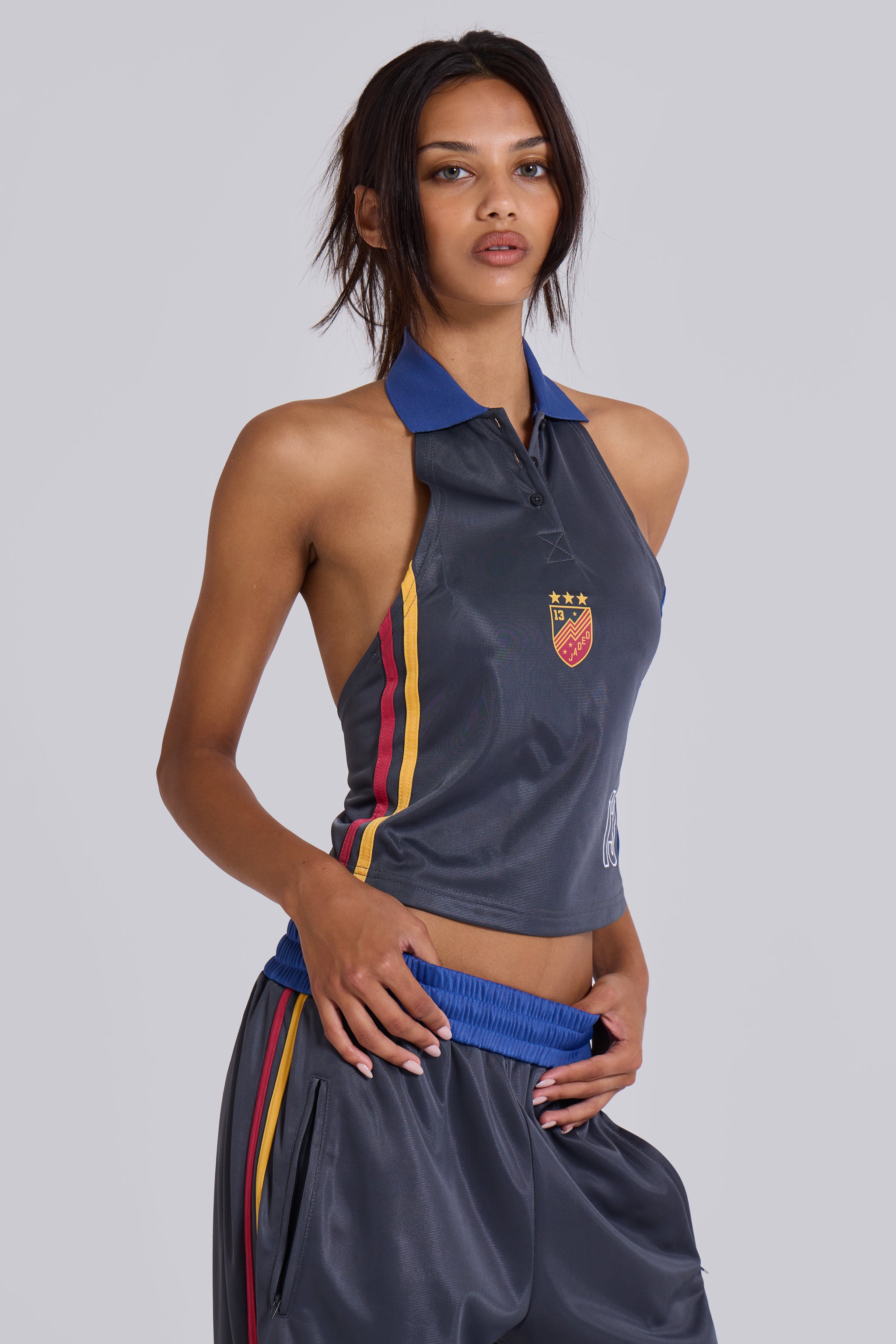 Halter Football Pitchside Football Halter Polo Top | Jaded London | Clothing