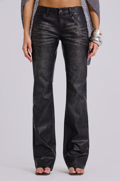 Black Cooper PU Bootcut Jeans – view 1