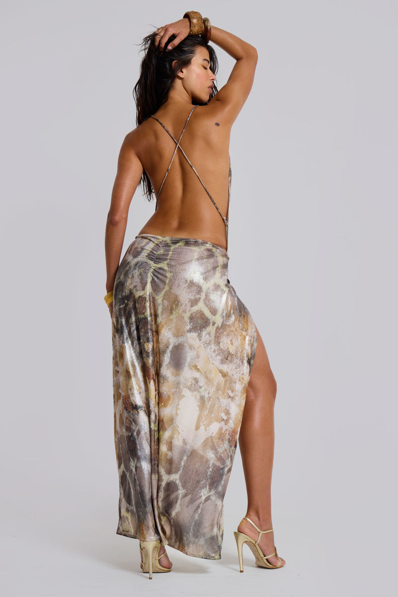 Shop Sedona Metallic Leopard Maxi Dress | Jaded London | Clothing Shop Sedona Metallic Leopard Maxi Dress | Jaded London | Clothing