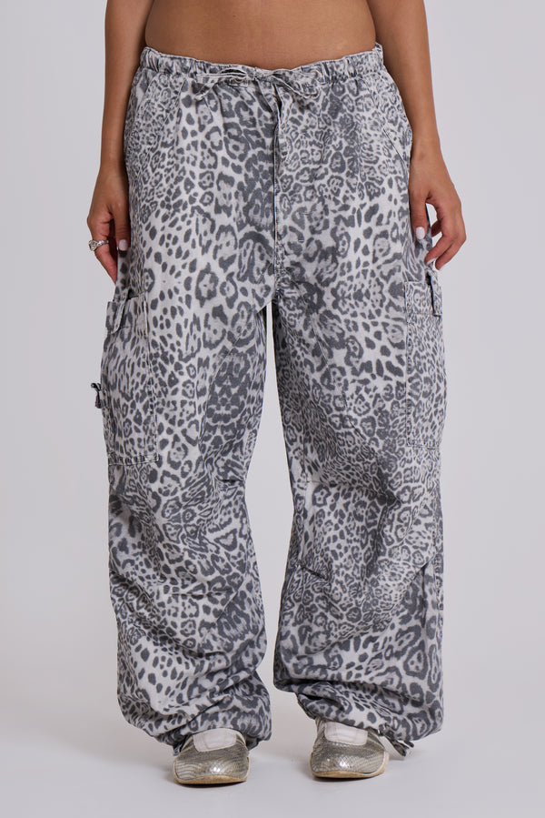 Snow Leopard Parachute Pants