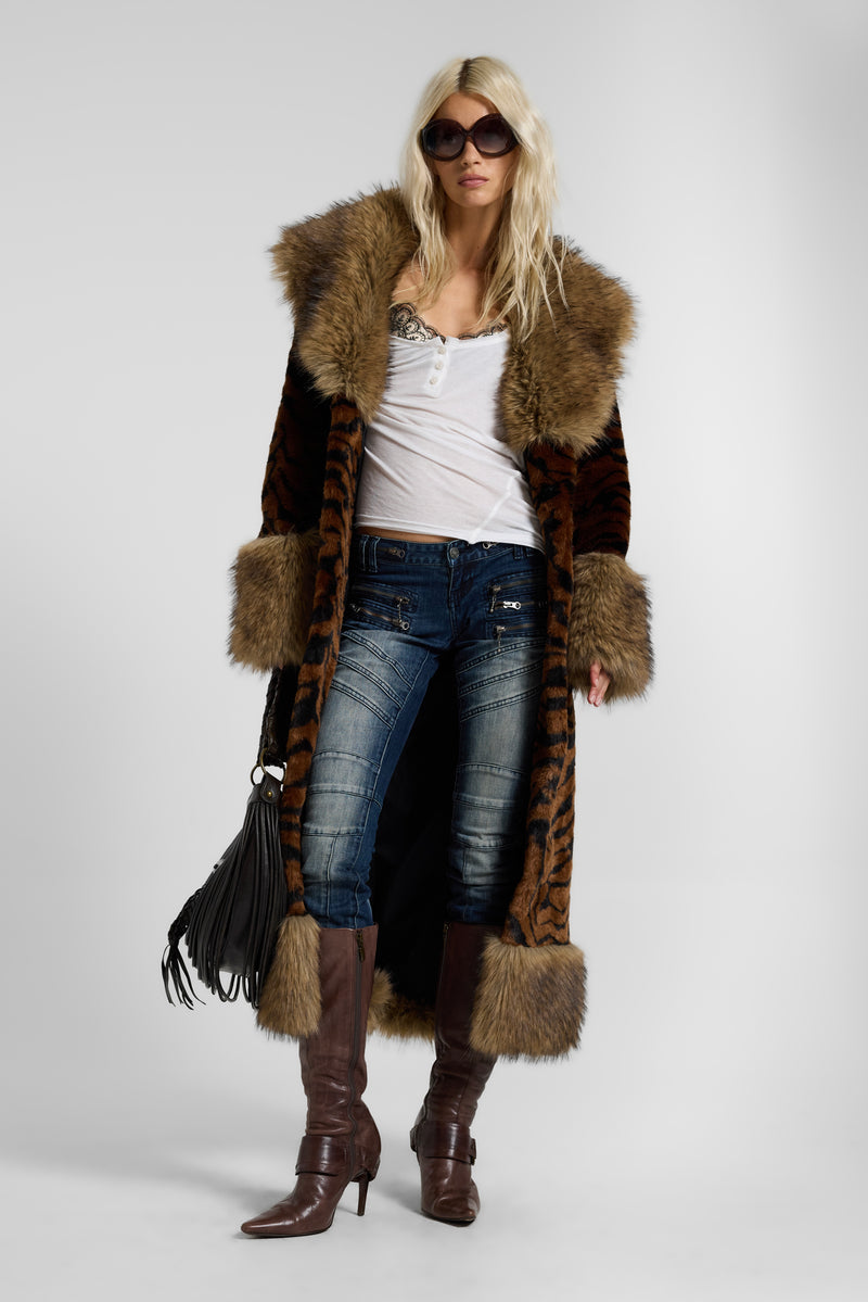 Eremica Tiger Faux Fur Coat