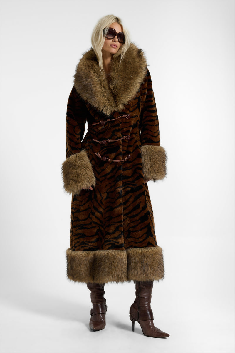 Eremica Tiger Faux Fur Coat