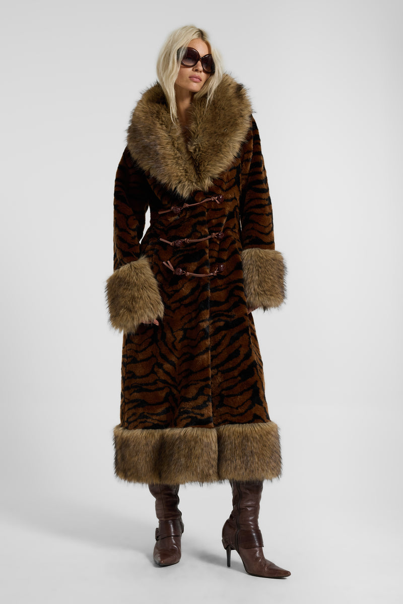 Eremica Tiger Faux Fur Coat