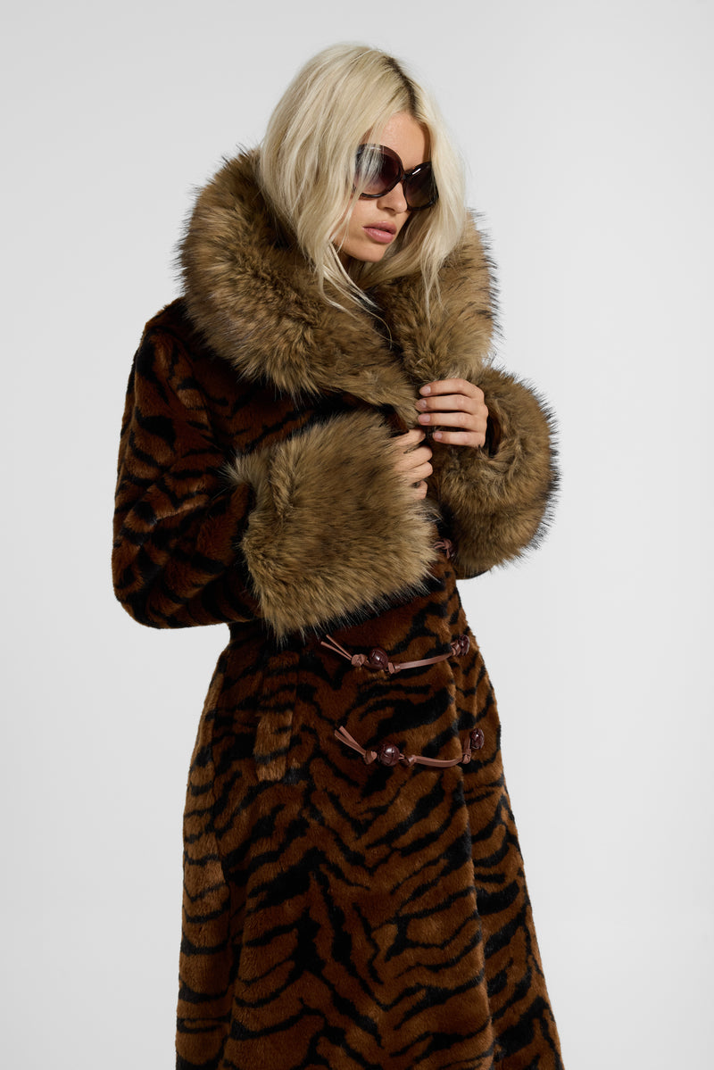 Eremica Tiger Faux Fur Coat