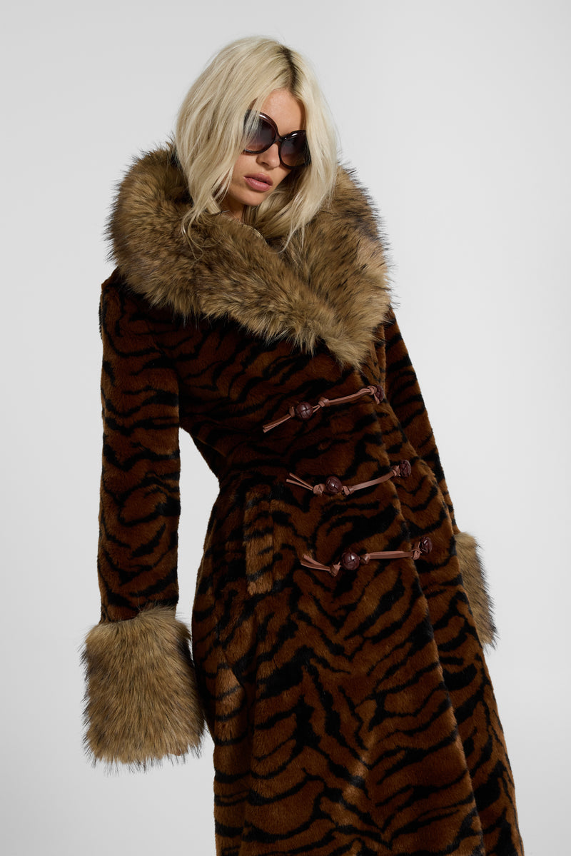 Eremica Tiger Faux Fur Coat
