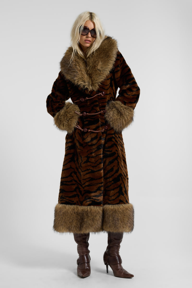 Eremica Tiger Faux Fur Coat
