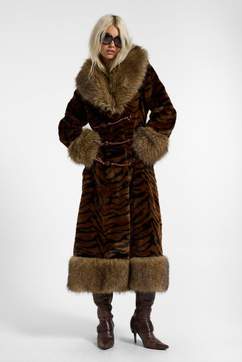 Eremica Tiger Faux Fur Coat