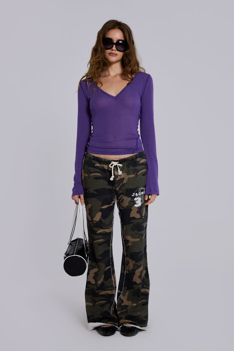 Purple Mist V Neck Top